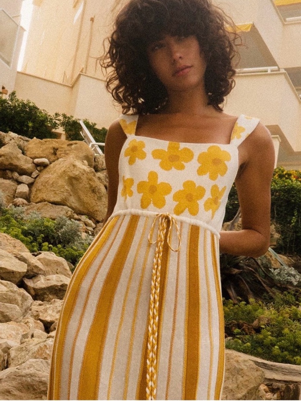 Hayley Menzies Sunray jacquard-knit linen-blend midi sundress size S small - Picture 5 of 16